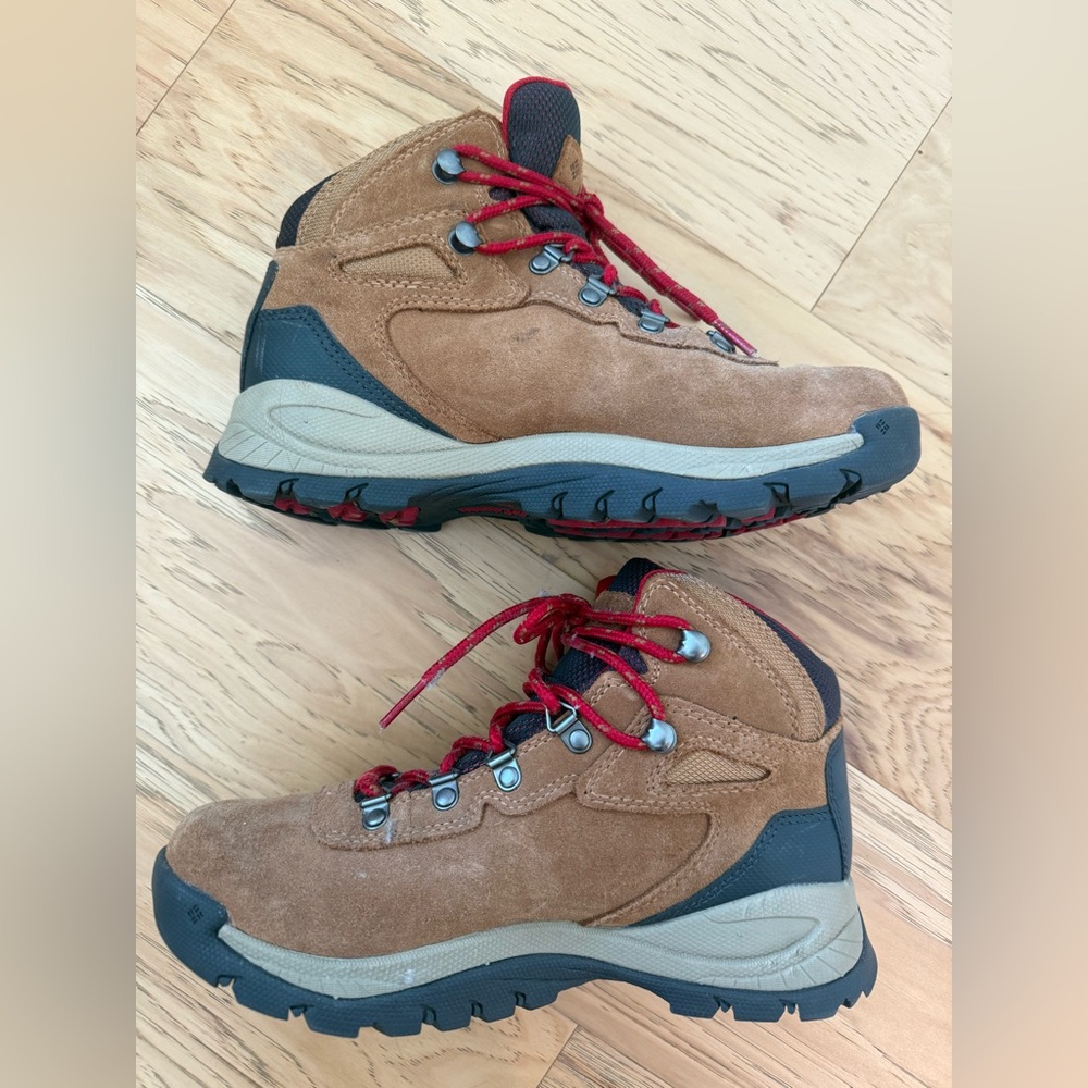Columbia Brown and Red Hiking Boots with Rugged Outsole